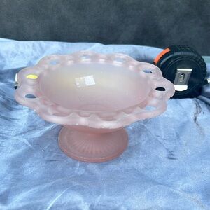 Pink depression glass dish